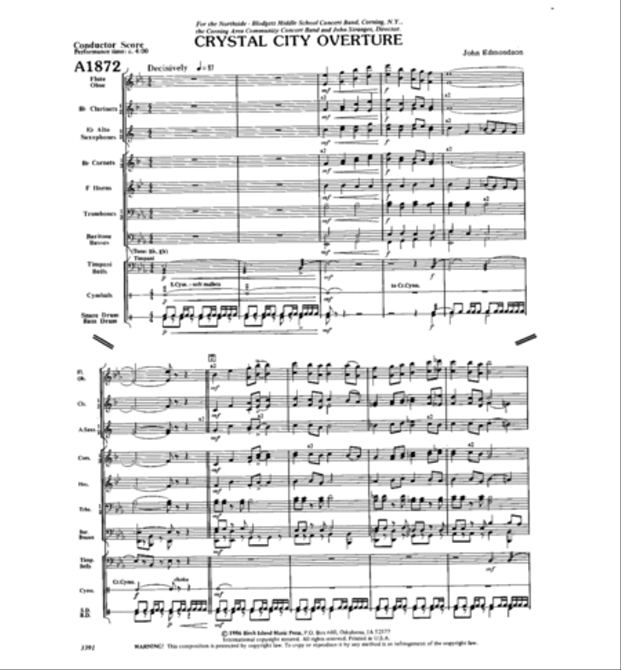 Crystal City Overture Concert Band scores gallery preview page 2