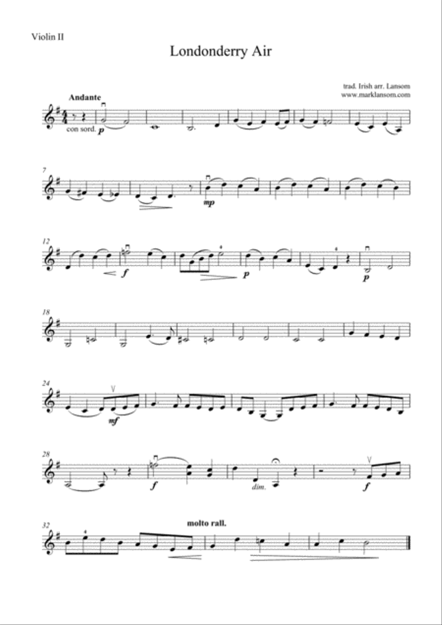 Londonderry Air (Danny Boy) String Orchestra scores gallery preview page 4