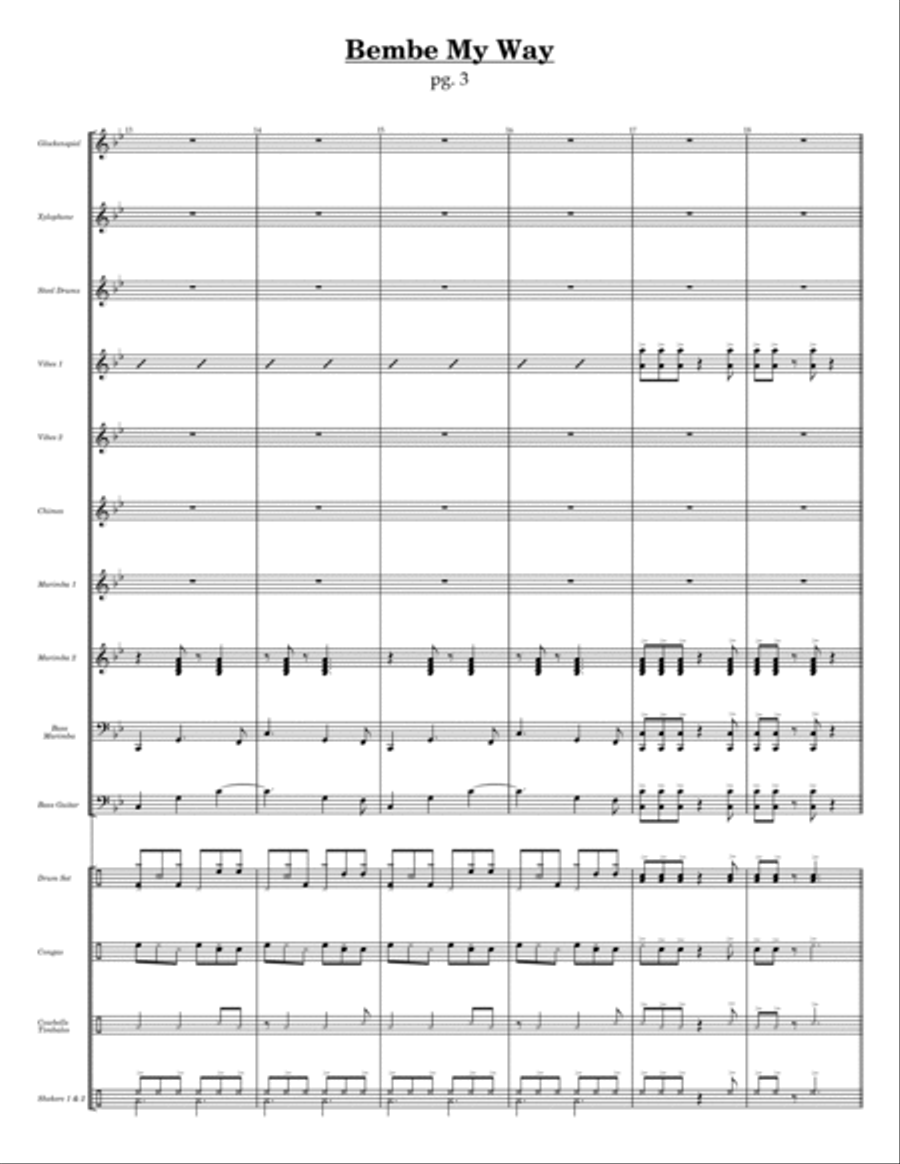 Bembe My Way Percussion Ensemble scores gallery preview page 5