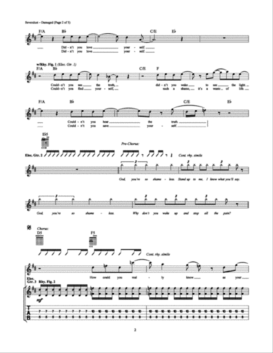 Damaged Electric Guitar scores gallery preview page 2