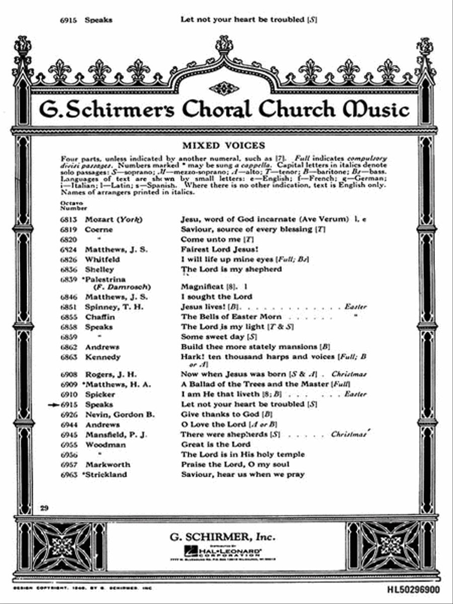 Let Not Your Heart Be Troubled 4-Part scores gallery preview page 1