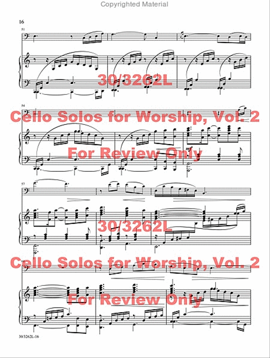Cello Solos for Worship, Vol. 2 Piano scores gallery preview page 14