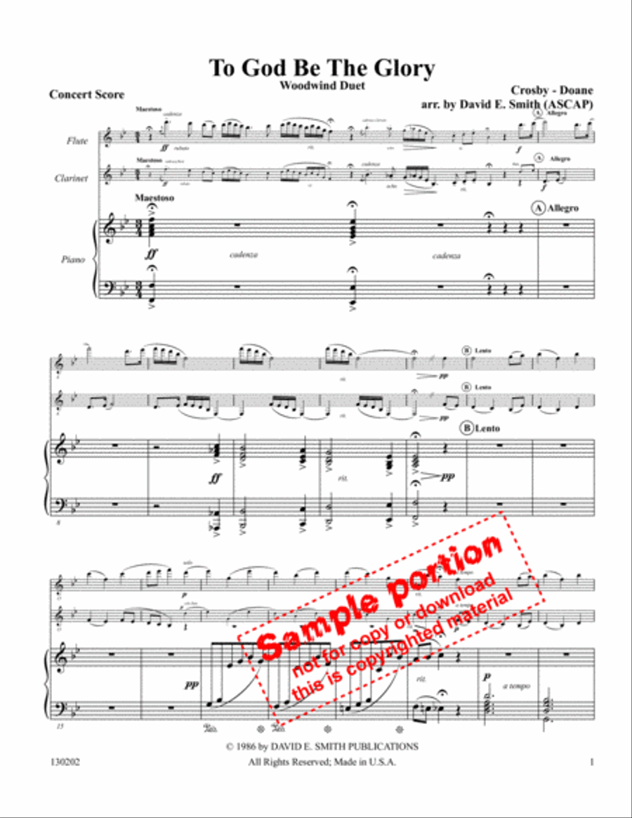 To God Be The Glory To God Be The Glory Woodwind Duet scores gallery preview page 2