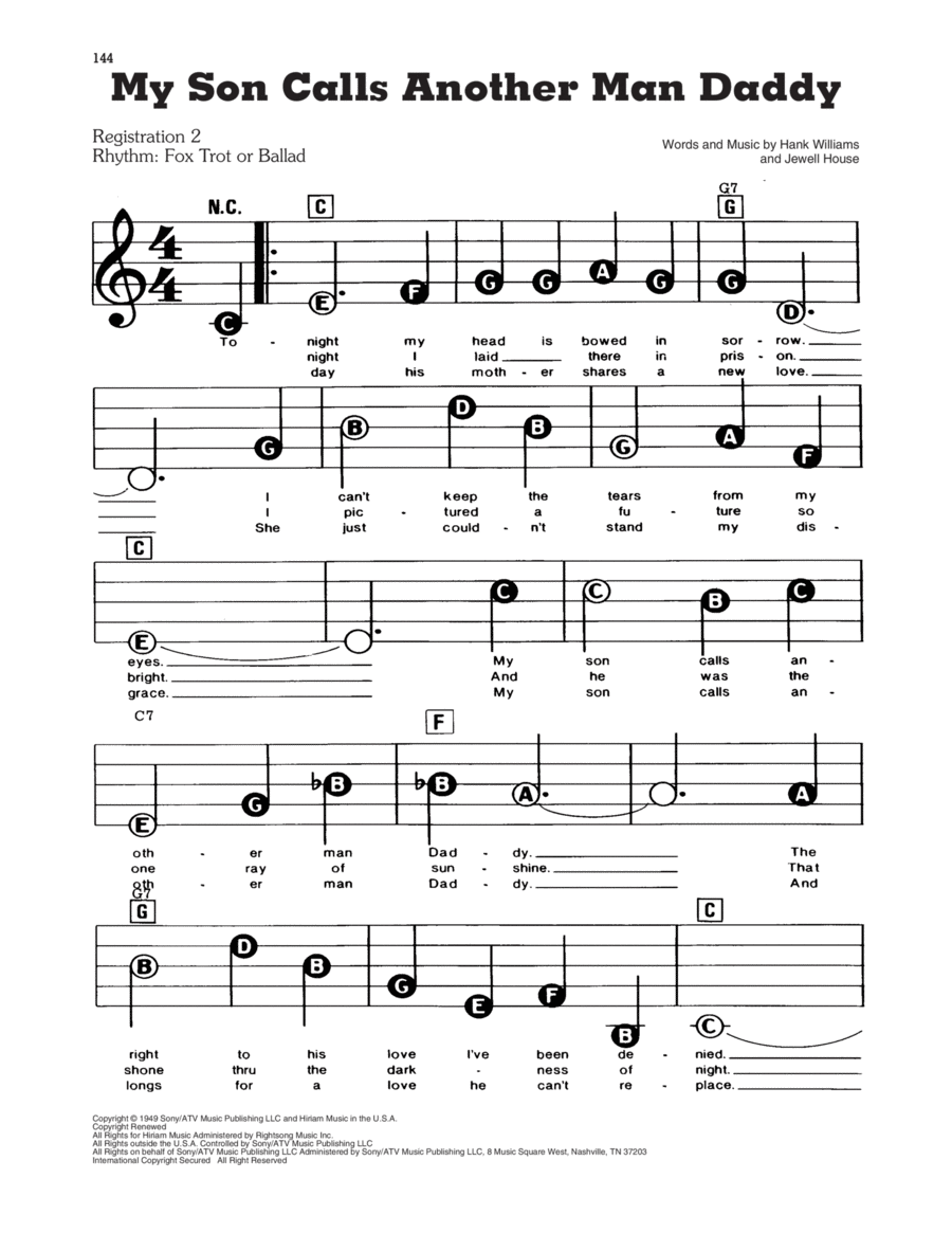 My Son Calls Another Man Daddy Electronic Keyboard scores gallery preview page 1
