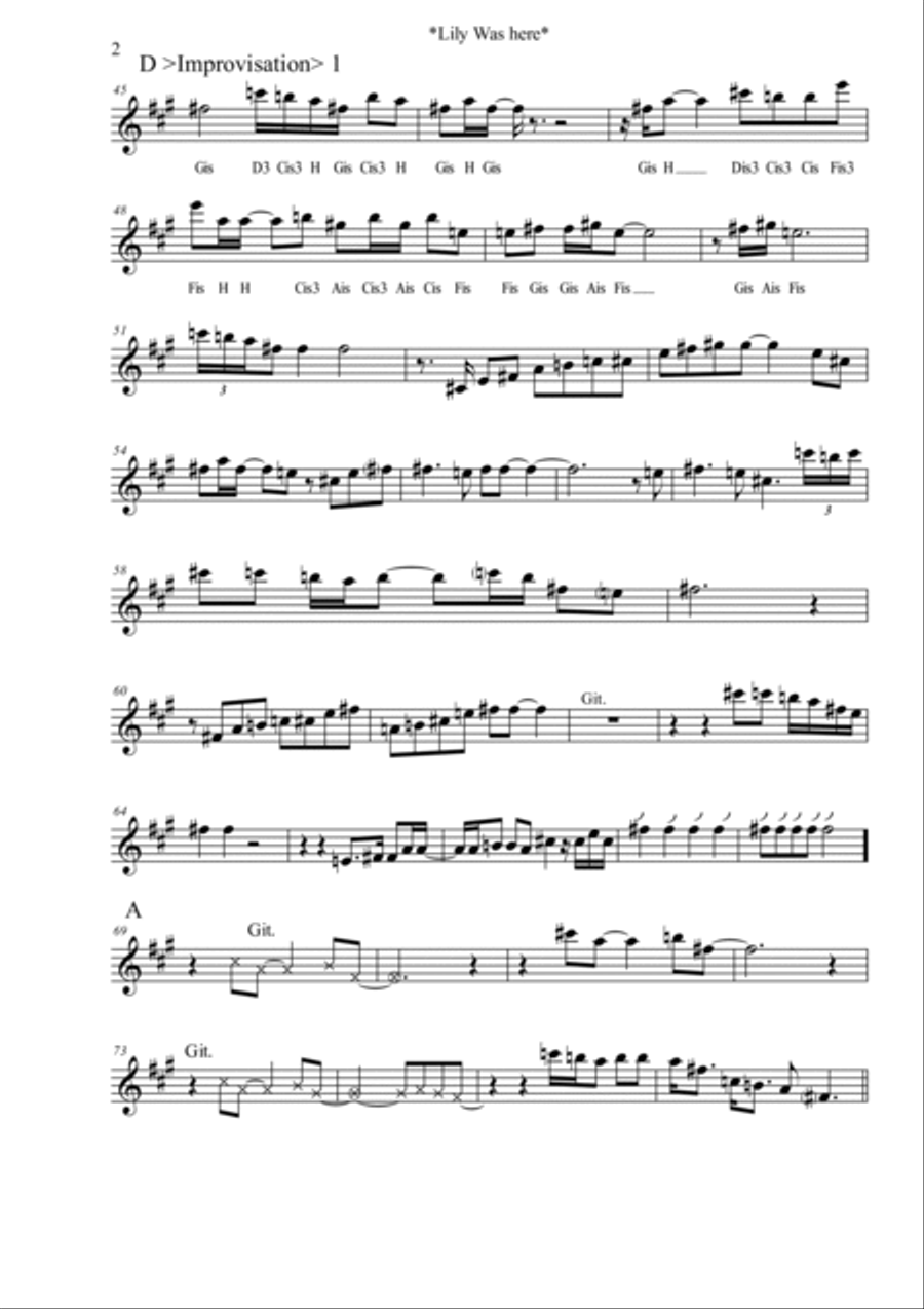 Lily Was Here Tenor Saxophone scores gallery preview page 2
