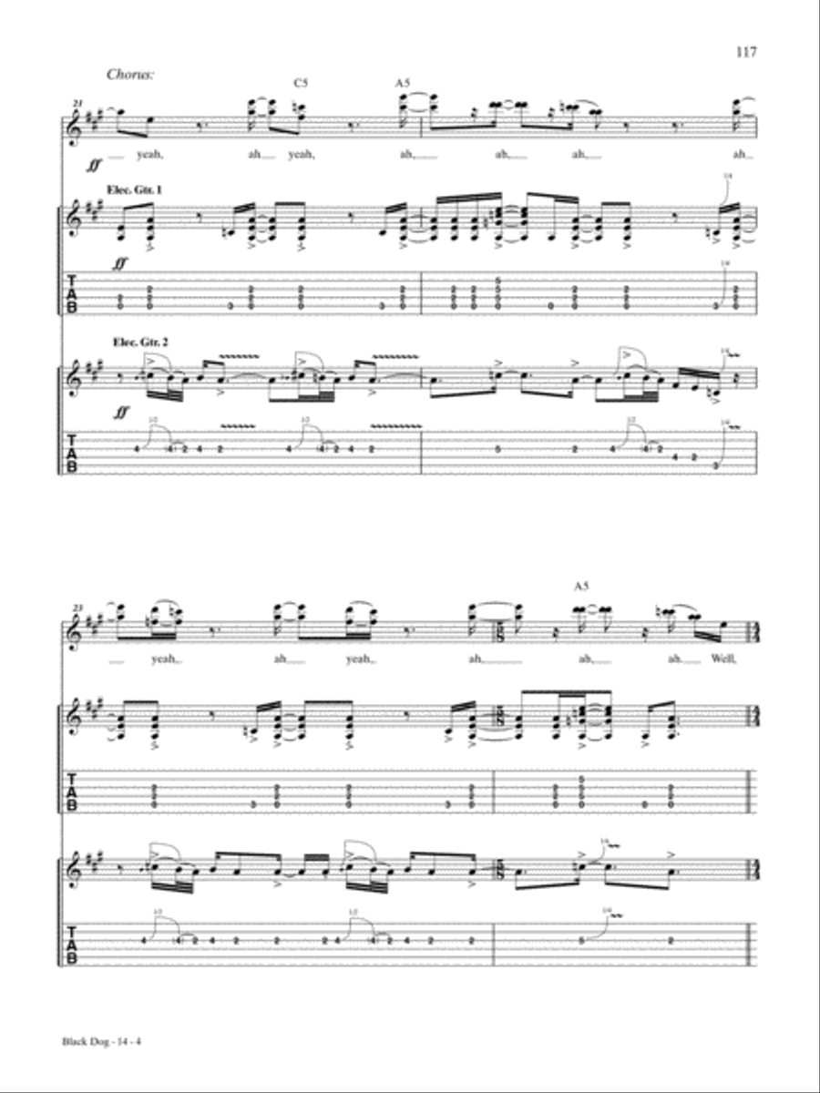 Black Dog Guitar Tablature scores gallery preview page 4