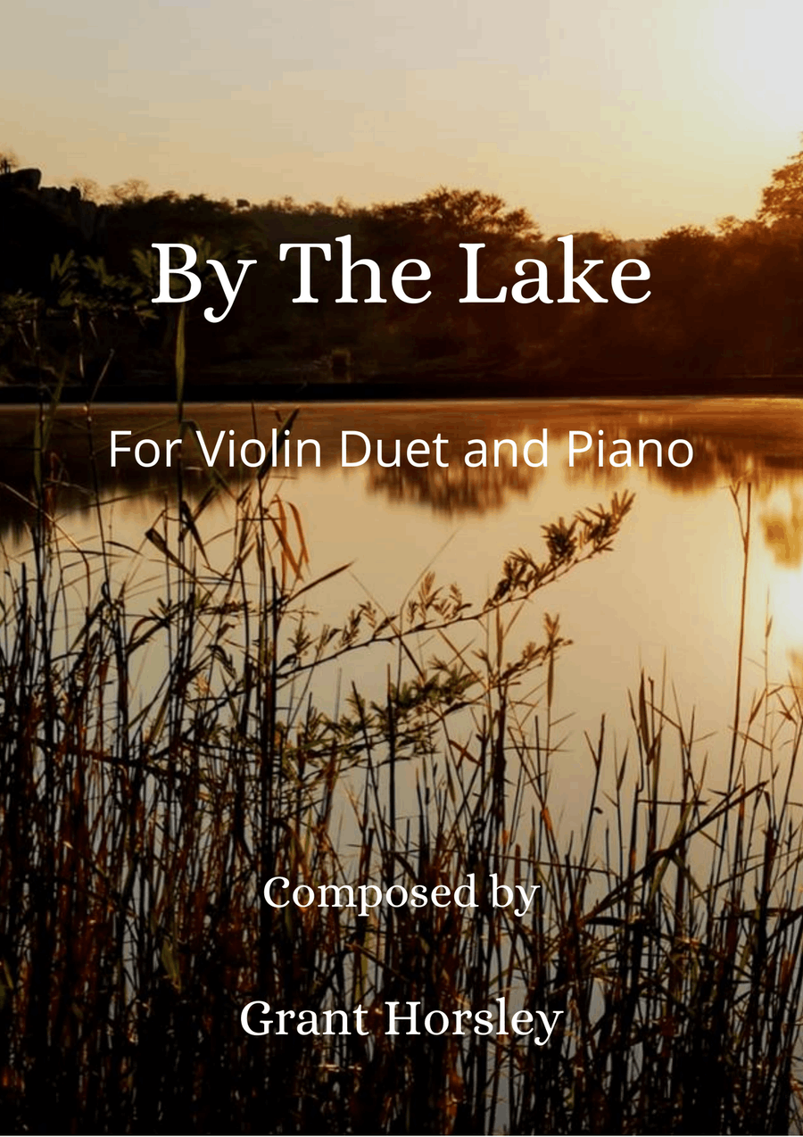 By The Lake. For Violin duet and Piano- Early Intermediate String Duet scores gallery preview page 1