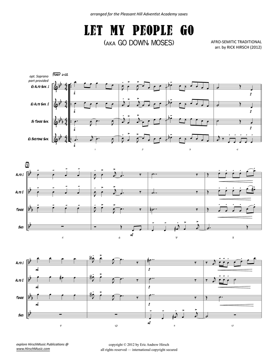 Let My People Go Woodwind Quartet scores gallery preview page 2