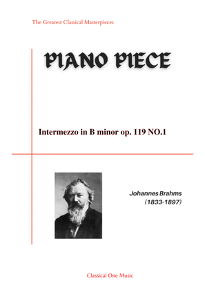 Book cover for Brahms - Intermezzo in B minor op. 119 NO.1