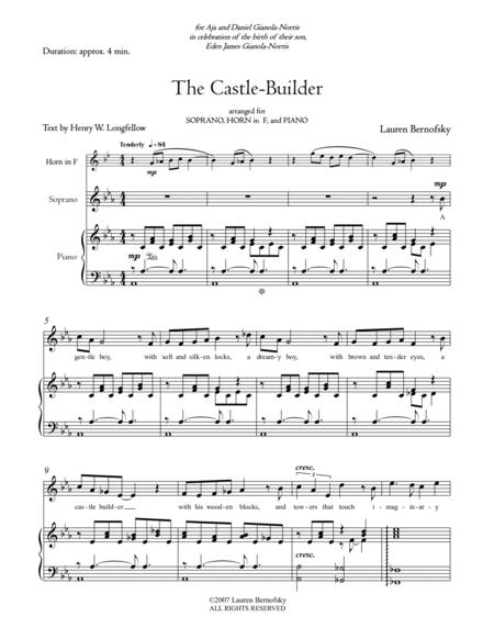 THE CASTLE-BUILDER (high voice) - score and horn part