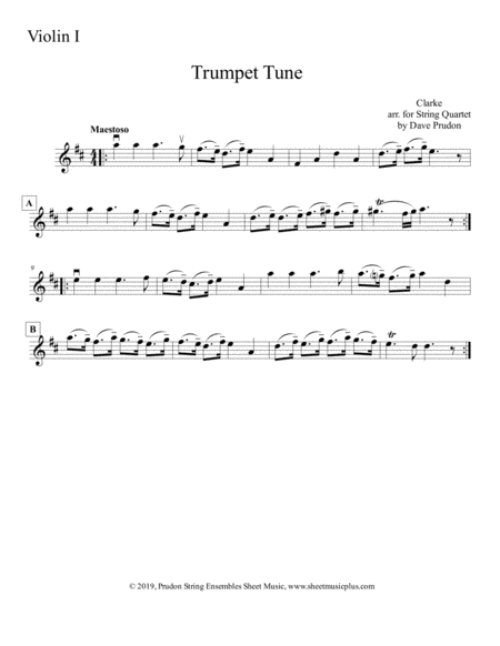 Clarke Trumpet Tune for String Quartet image number null