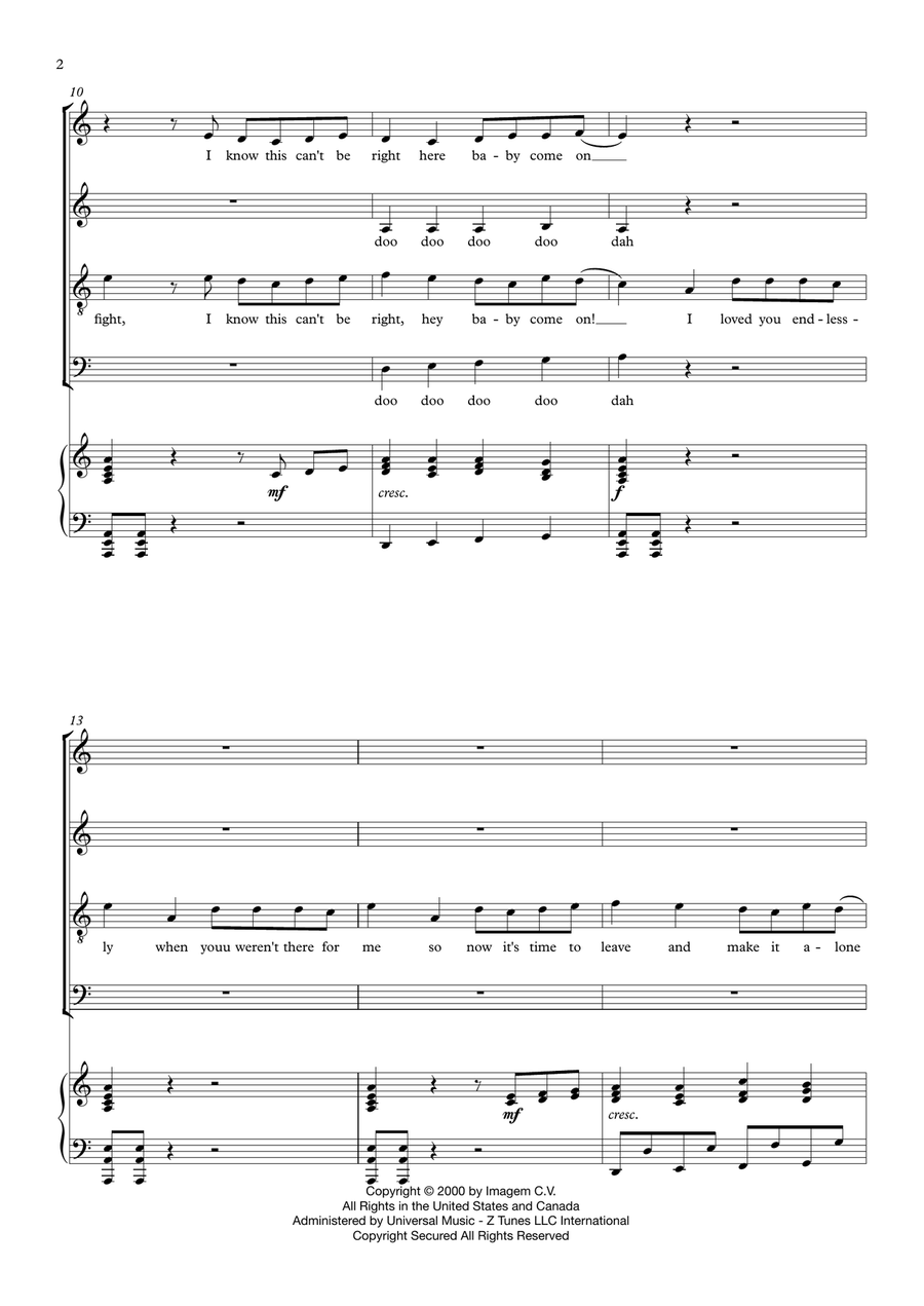 Bye Bye Bye 4-Part scores gallery preview page 2