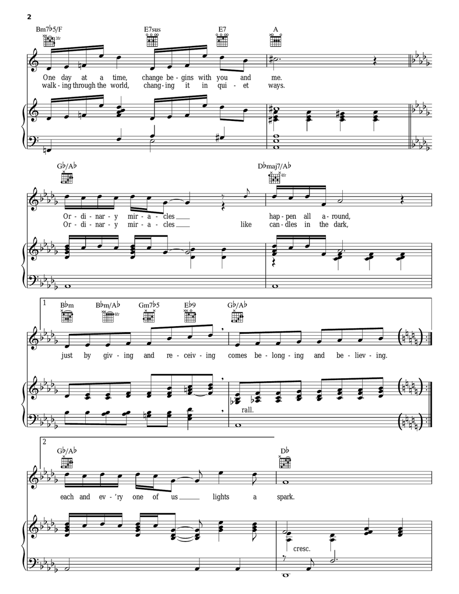 Ordinary Miracles Piano, Vocal, Guitar scores gallery preview page 2