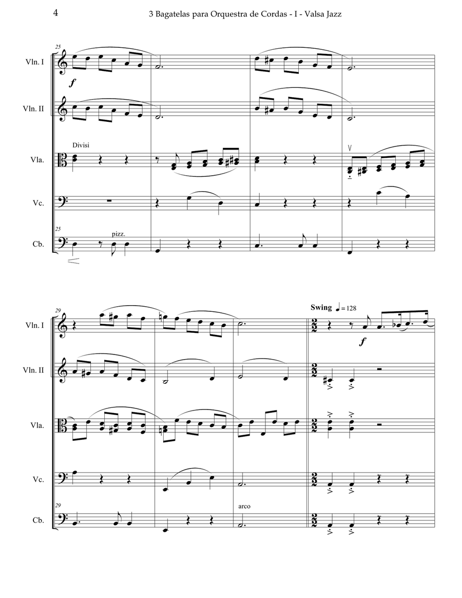 3 Bagatelas for String Orchestra Chamber Music scores gallery preview page 5