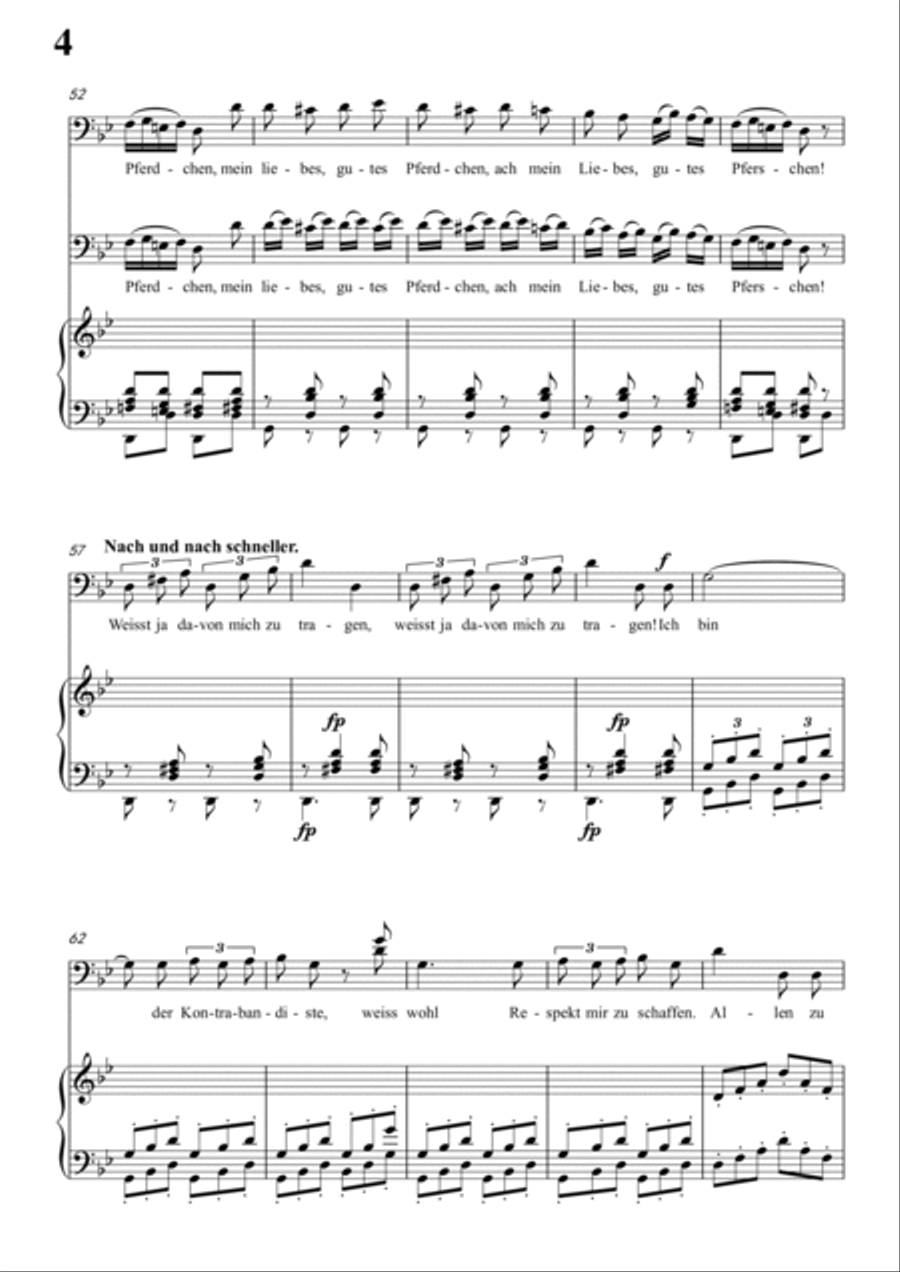 Schumann-Der Kontrabandiste in g minor for Voice and Piano Voice Solo scores gallery preview page 5