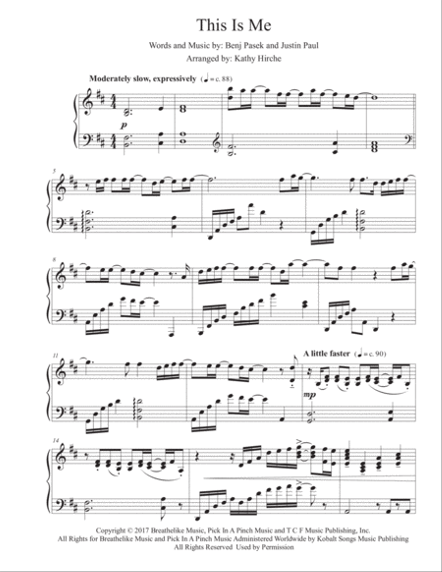 This Is Me Piano Solo scores gallery preview page 2