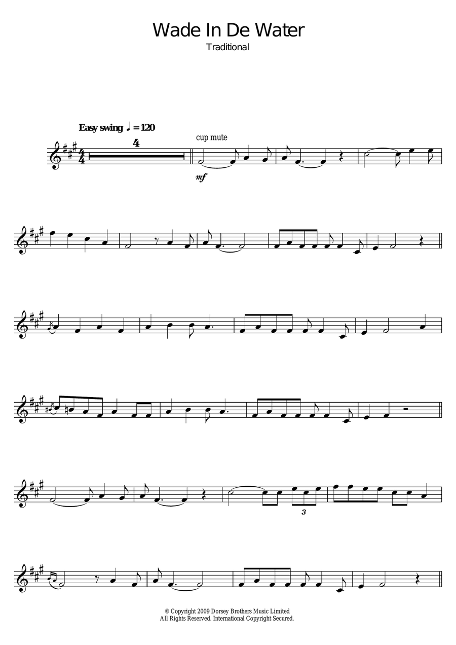Wade In The Water Wade In The Water Trumpet Solo scores gallery preview page 1