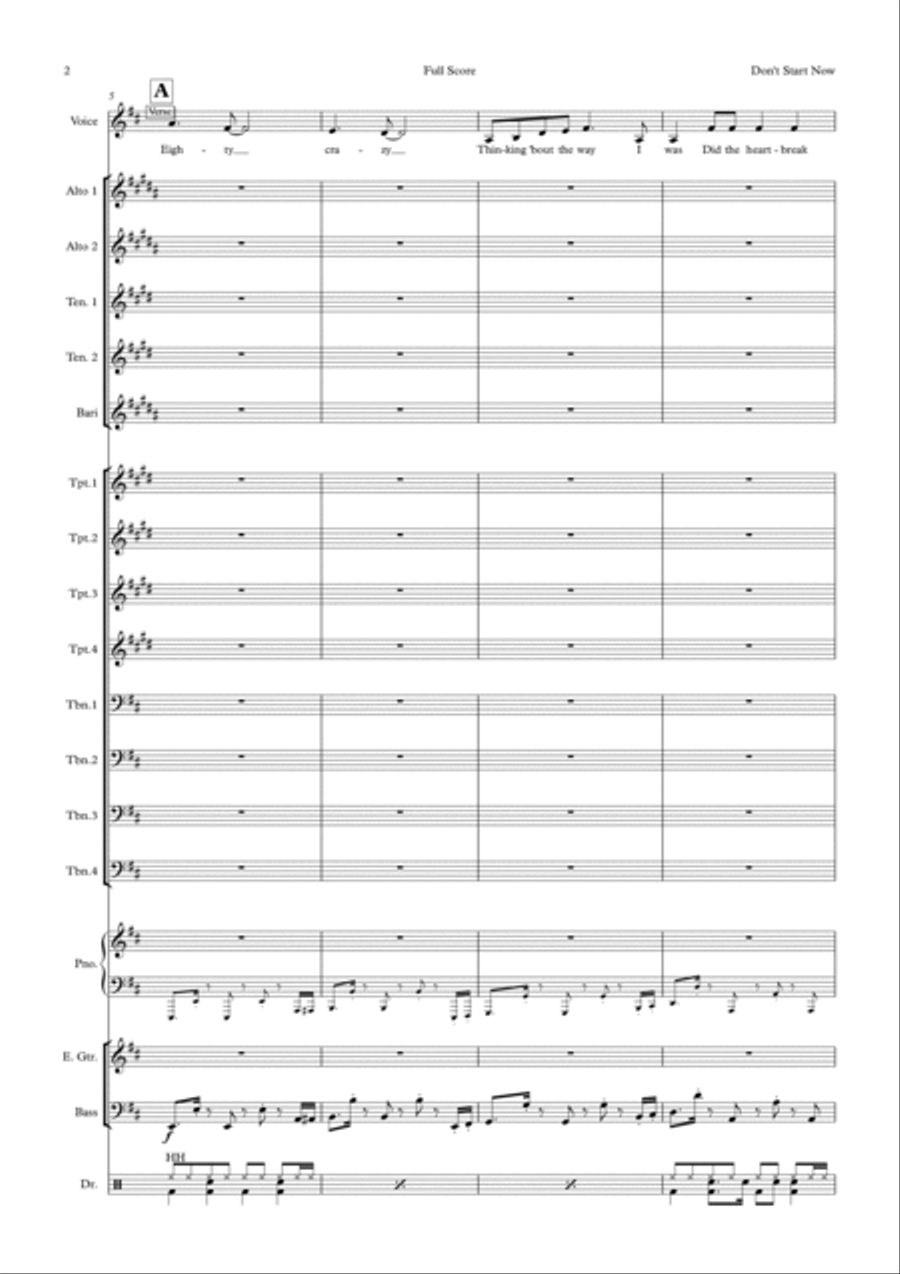 Don't Start Now Jazz Ensemble scores gallery preview page 2