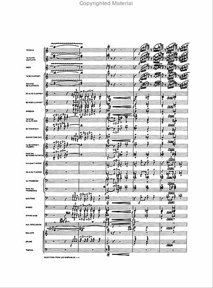 Selections from Les Misérables Concert Band scores gallery preview page 3
