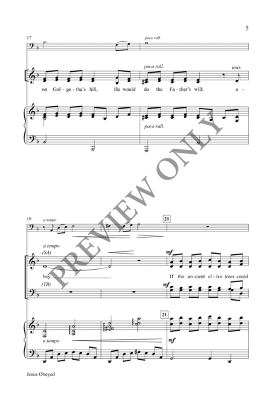 Jesus Obeyed 4-Part scores gallery preview page 4