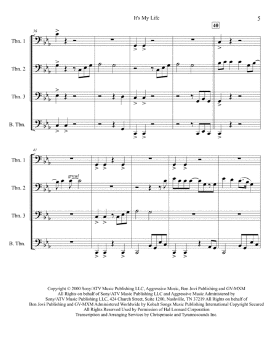 It's My Life Brass Ensemble scores gallery preview page 6