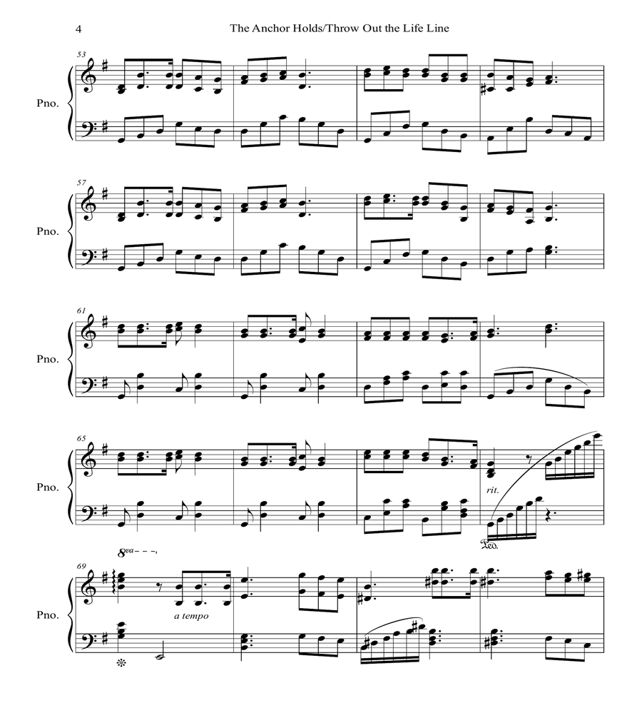 The Anchor Holds/Throw Out the Life Line Piano Solo scores gallery preview page 5