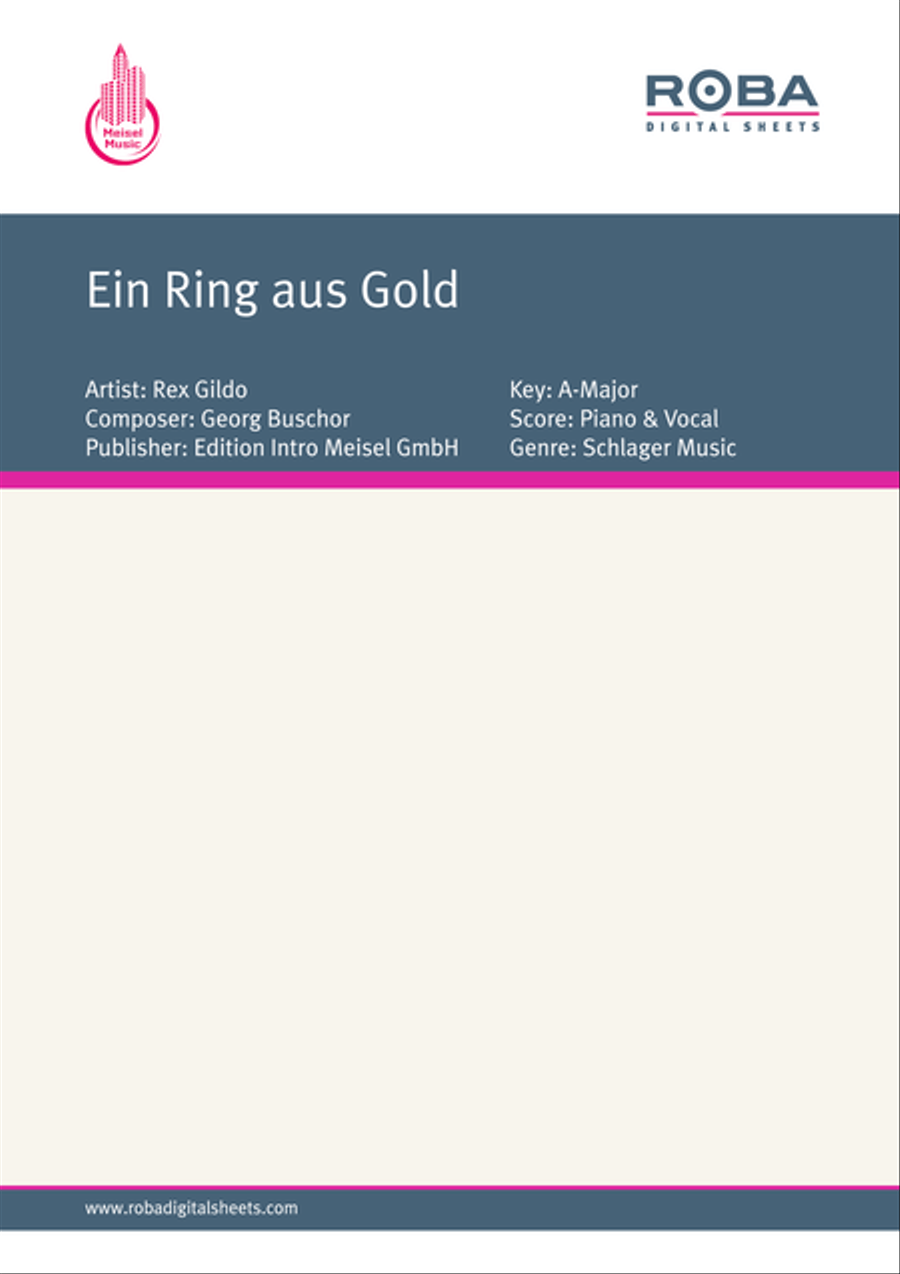 Ein Ring aus Gold Piano, Vocal scores gallery preview page 1