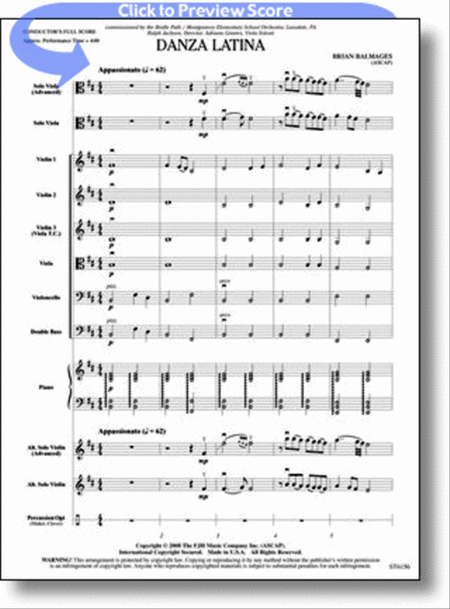 Danza Latina String Orchestra scores gallery preview page 1