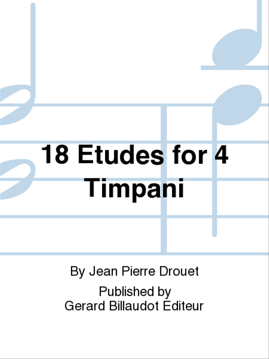 18 Etudes For 4 Timpani Percussion - Sheet Music