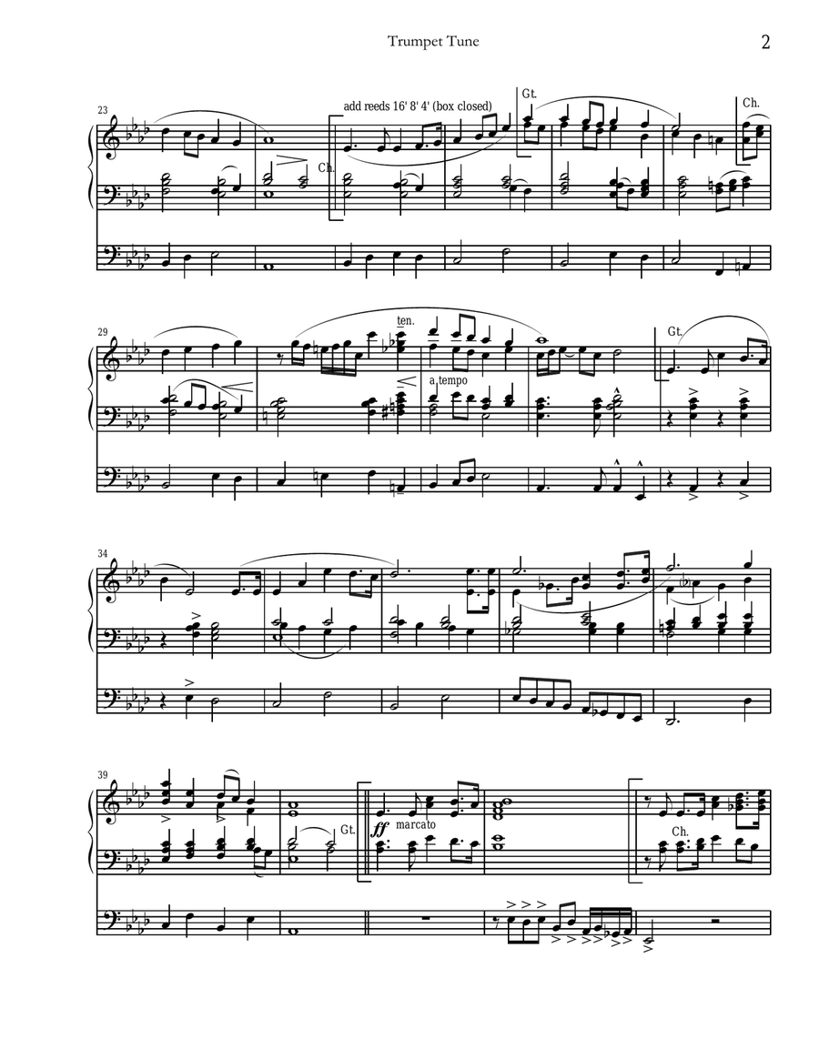Trumpet Tune for organ and optional trumpet Trumpet scores gallery preview page 2
