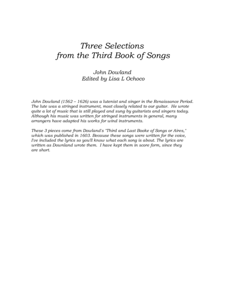 Three Selections from the Third Book of Songs for Clarinet Quartet image number null