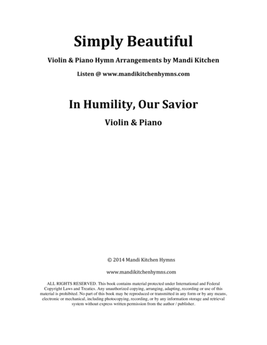 In Humility, Our Savior (Violin & Piano)