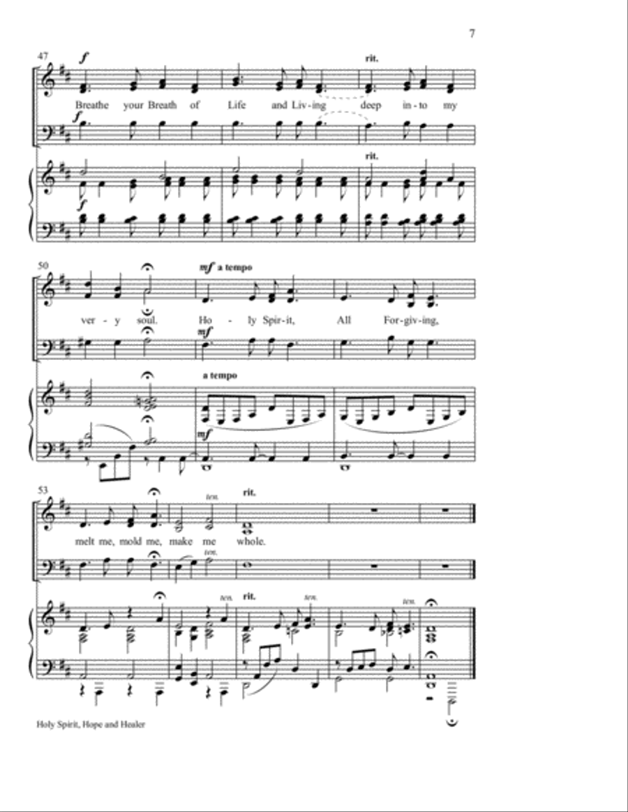 Holy Spirit, Hope and Healer 3-Part scores gallery preview page 7