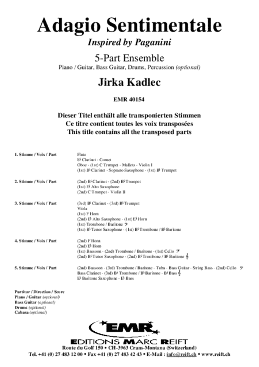Adagio Sentimentale Concert Band scores gallery preview page 2