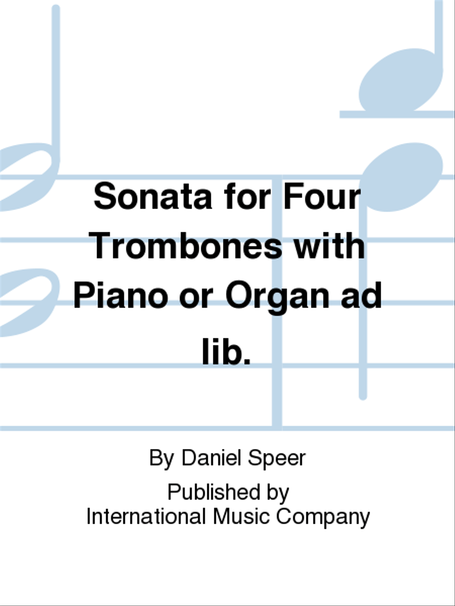 Sonata For Four Trombones With Piano Or Organ Ad Lib. Trombone Quartet scores gallery preview page 1
