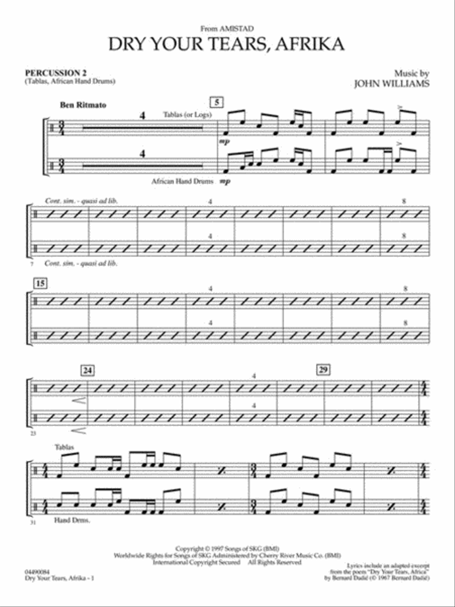 Dry Your Tears, Afrika (from Amistad) Choir scores gallery preview page 7