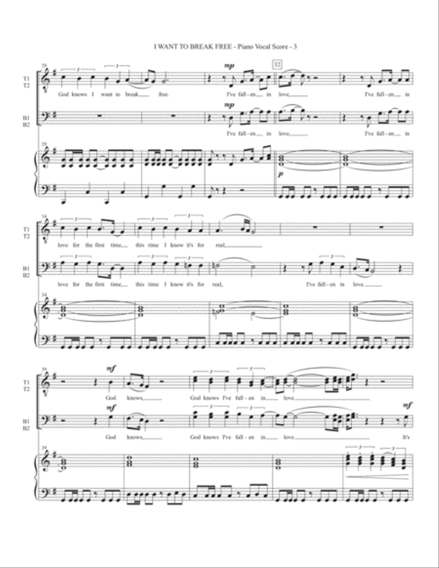 I Want To Break Free TTBB scores gallery preview page 3