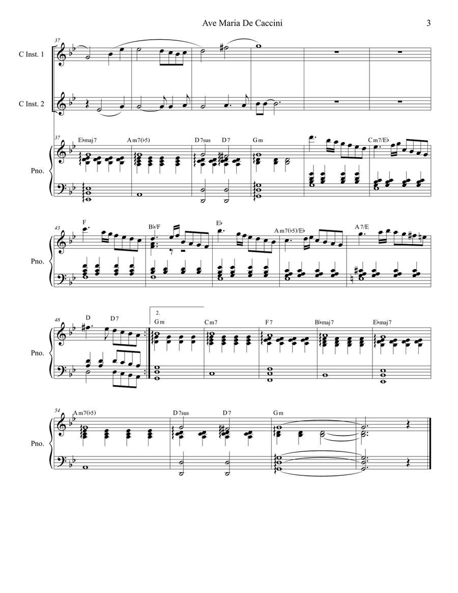 Ave Maria De Caccini Flute scores gallery preview page 3