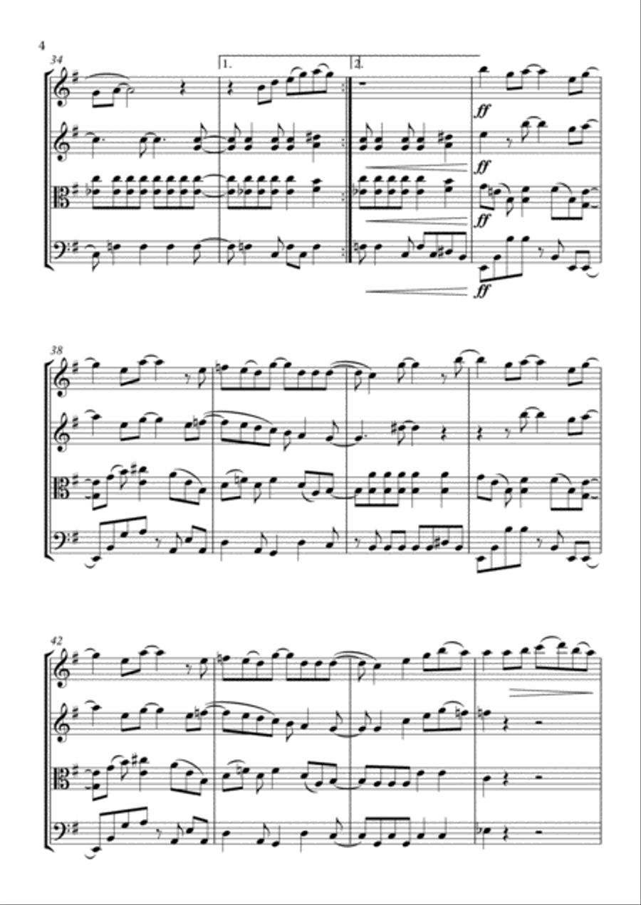 Don't You Worry 'bout A Thing String Quartet scores gallery preview page 4