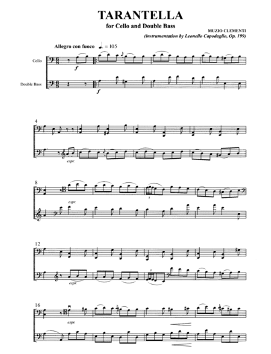 TARANTELLA ( ARR. LEONELLO CAPODAGLIO) Cello scores gallery preview page 2