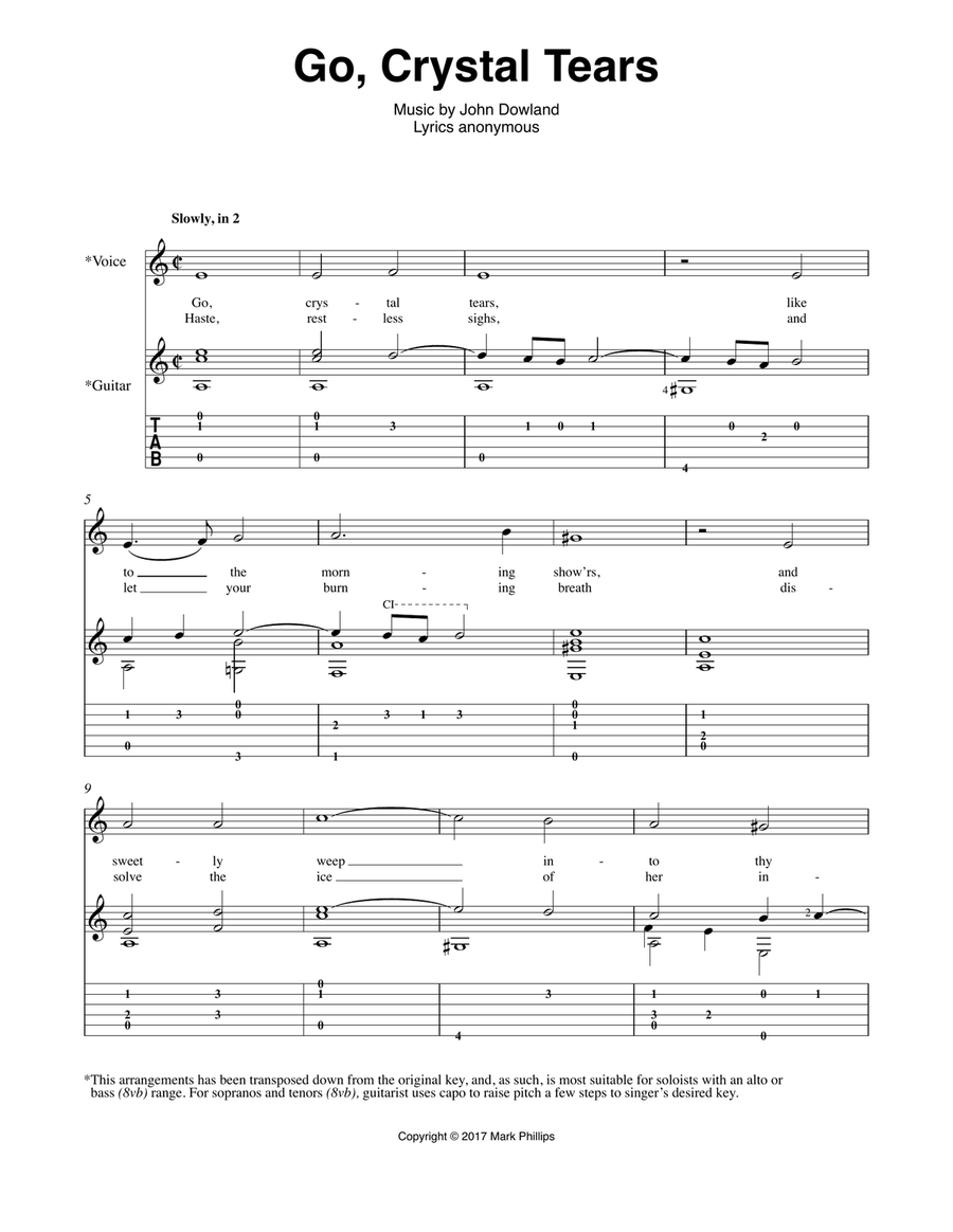 Go, Crystal Tears Classical Guitar scores gallery preview page 1