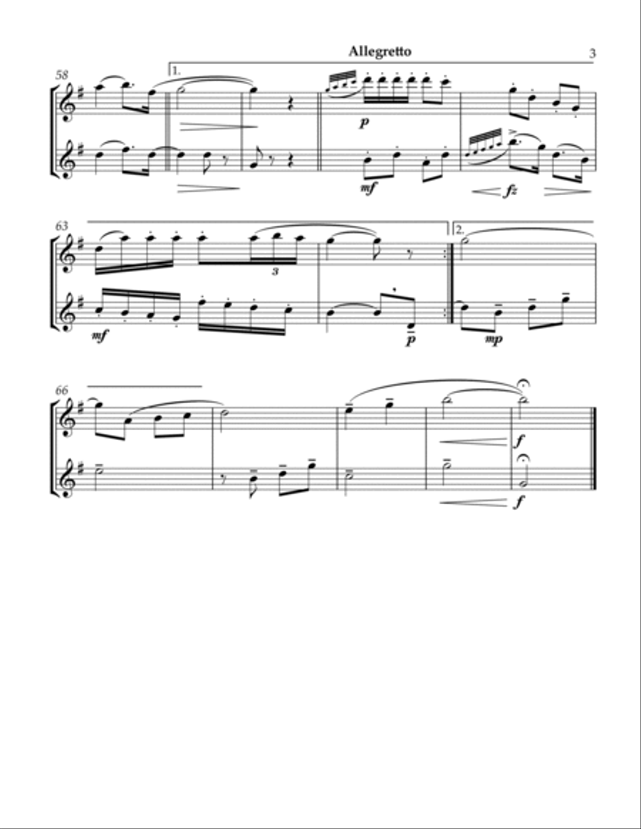 Vilja's song for 2 flutes Flute Duet scores gallery preview page 4