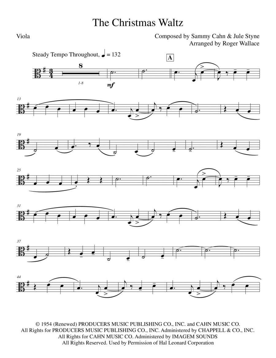 The Christmas Waltz The Christmas Waltz Viola scores gallery preview page 1