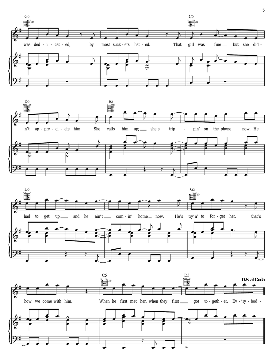 I Don't Wanna Be In Love (Dance Floor Anthem) Piano, Vocal, Guitar scores gallery preview page 5