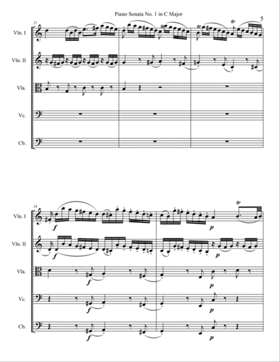 Piano Sonata No. 1 String Orchestra scores gallery preview page 5