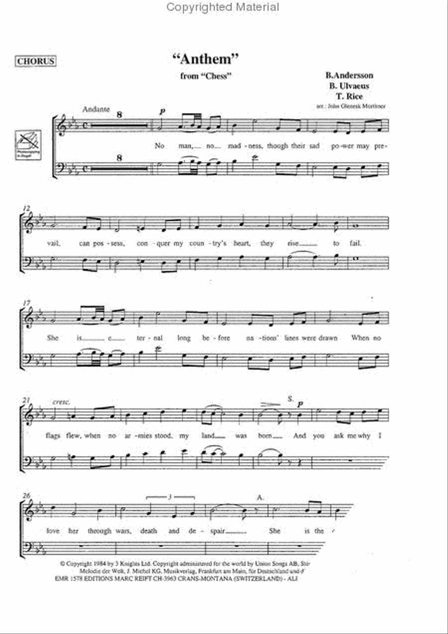 Anthem from Chess 4-Part scores gallery preview page 6