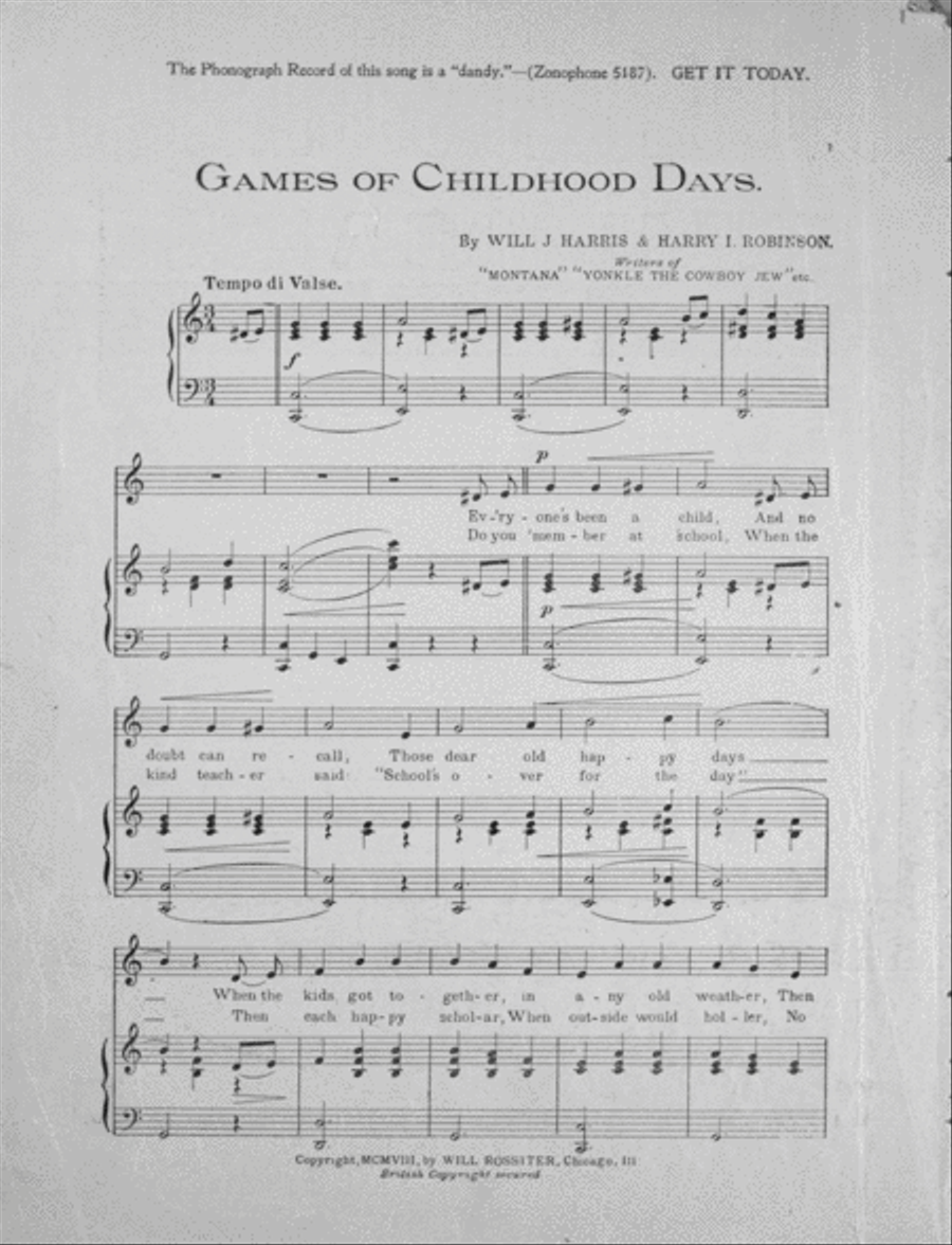 Games of Childhood Days, or, Ring Around the Rosie Voice scores gallery preview page 2