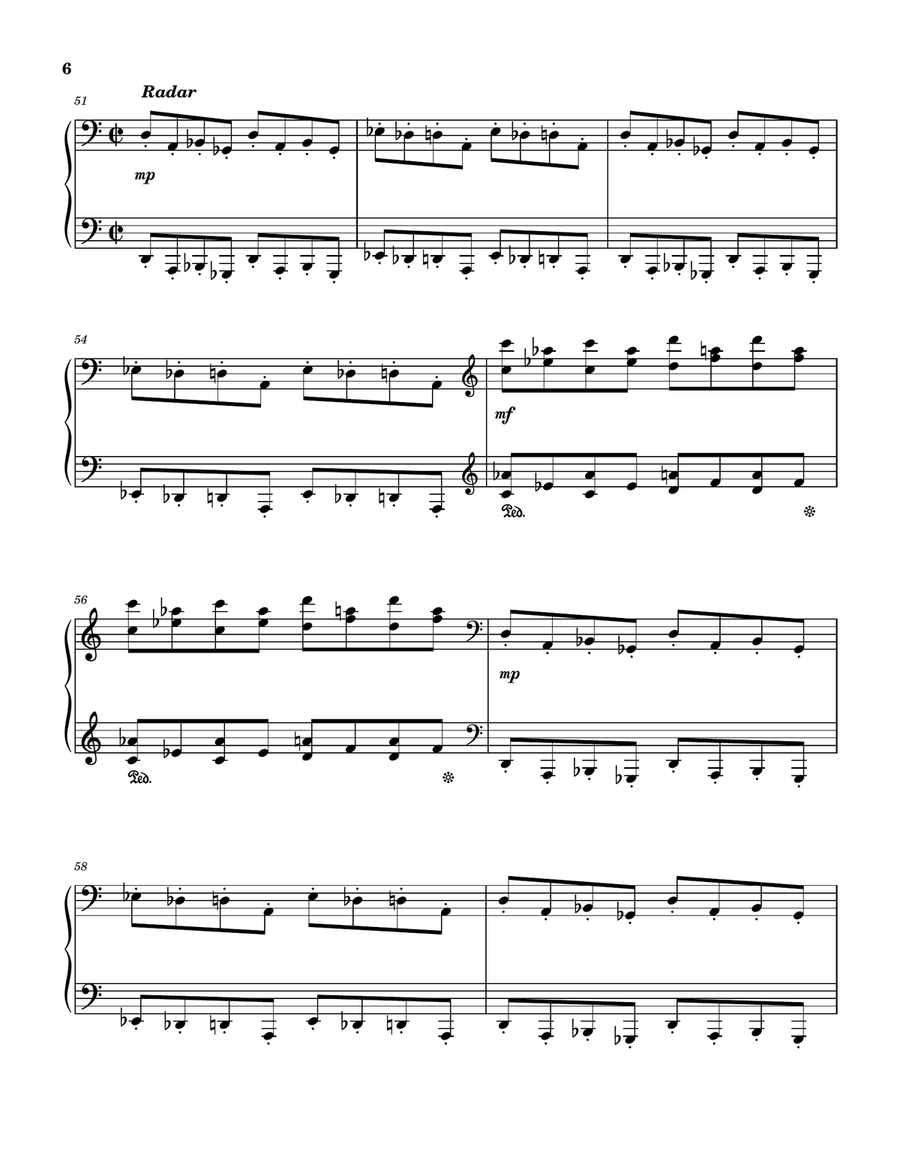 Prelude / Outer Space / Radar Piano Solo scores gallery preview page 6