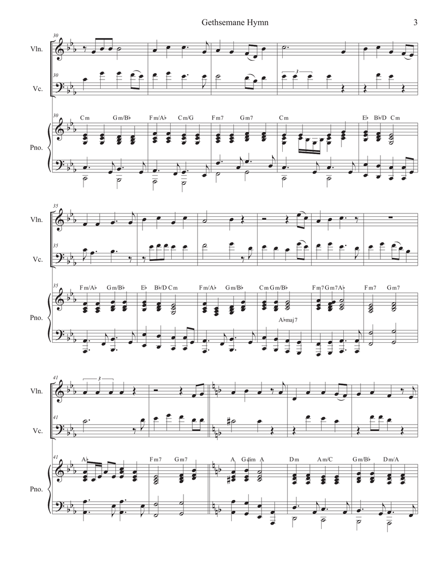 Gethsemane Hymn Gethsemane Hymn Piano Trio scores gallery preview page 3