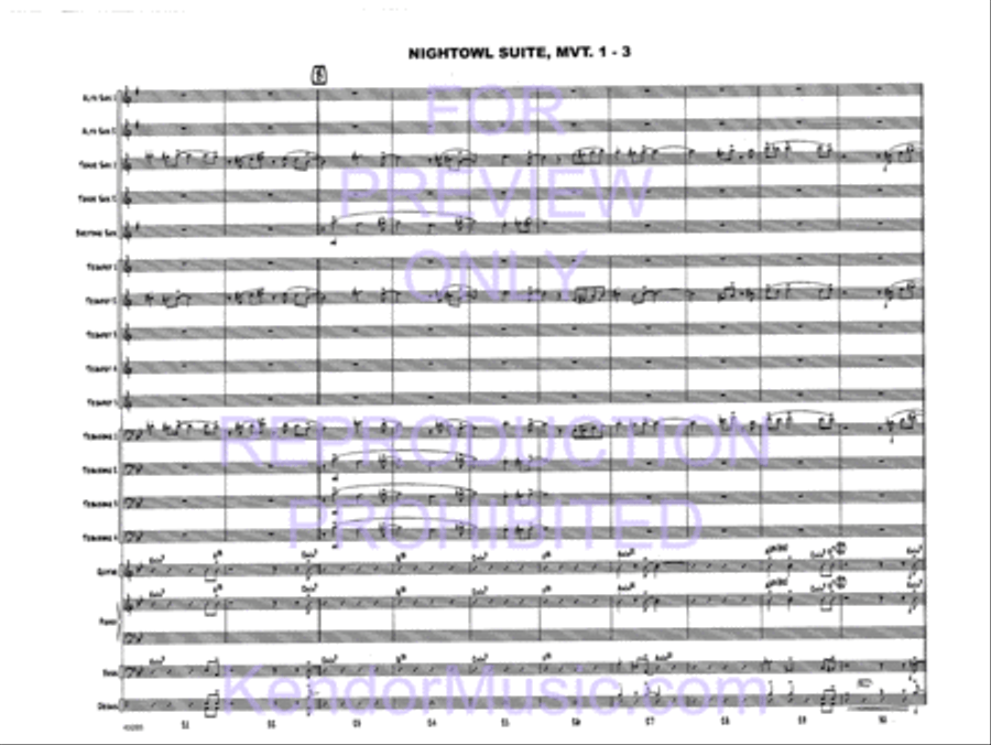Nightowl Suite, Movement 1 (11 p.m. - Searching For Birdland) Jazz Ensemble scores gallery preview page 5